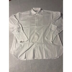 Ben Silver Charleston White 100% Cotton Dress Shirt Long Sleeve Men Size17.5